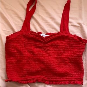 Red Forever 21 Ruched Tank Top